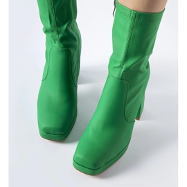Botins de salto alto verdes foscos da Isauro 1