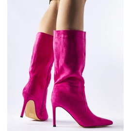 Botas de salto alto com isolamento rosa da Rosaria 1 Botas de salto alto com isolamento rosa da Rosaria 1
