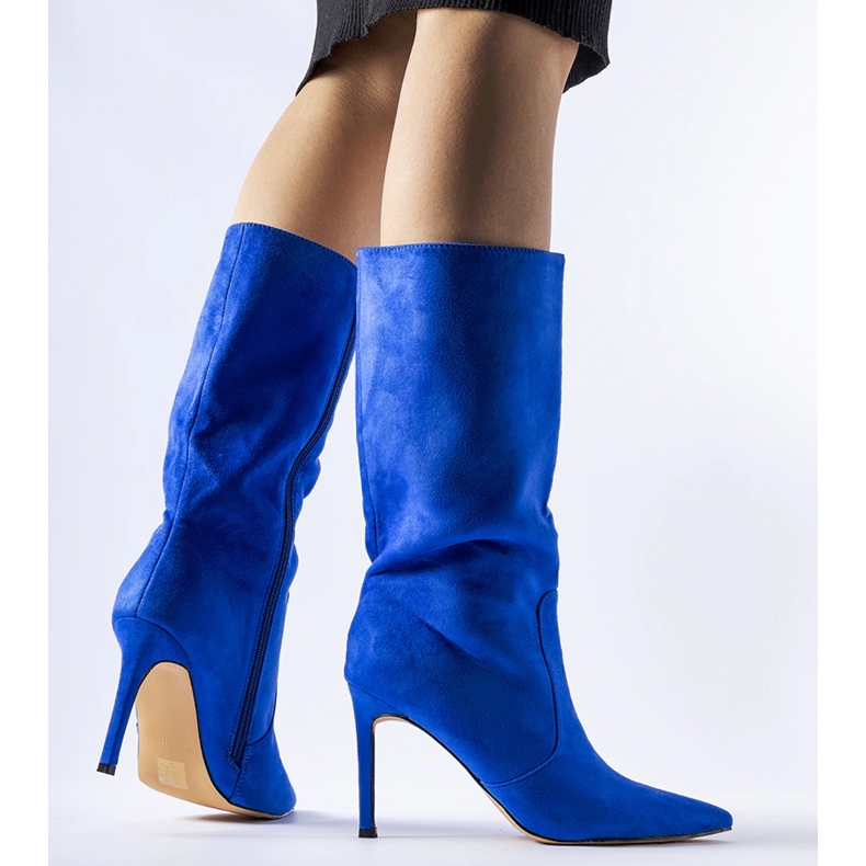 Botas com isolamento azul e salto alto, Rosaria 1