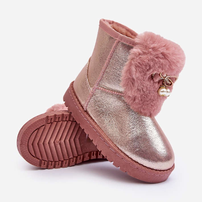 Botas de neve infantis rosa Hasiba forradas com pele 2