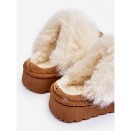 Chinelos infantis com pele Camel Birasta castanho 1