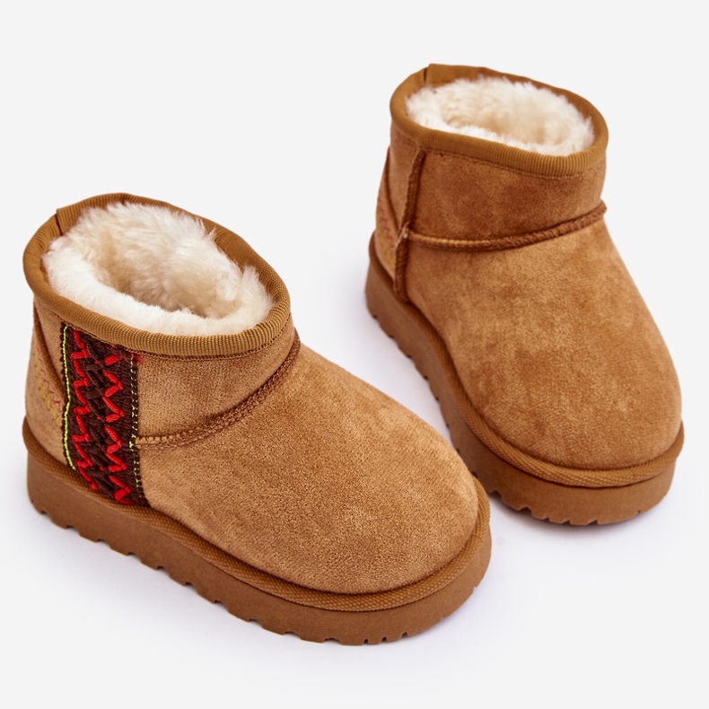 Botas de neve com isolamento infantil Camel Leonora marrom 2