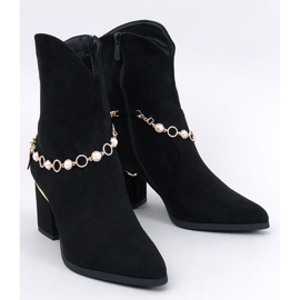 Bralin Botins pretos de salto alto com corrente 1