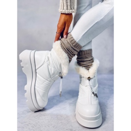 Tavaris Botas de neve brancas com pele branco 2
