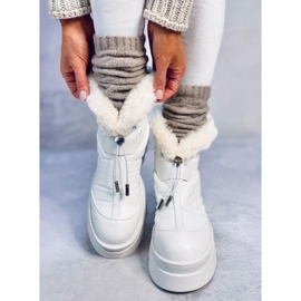 Tavaris Botas de neve brancas com pele branco 1
