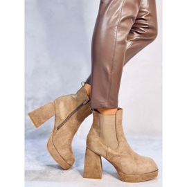 Bota de salto largo Ciara Khaki bege 1