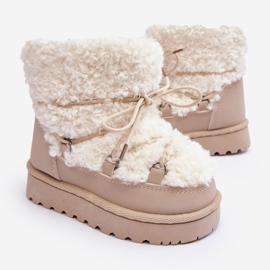 Botas de neve infantis quentes, bege, Asija 1 Botas de neve infantis quentes, bege, Asija 1