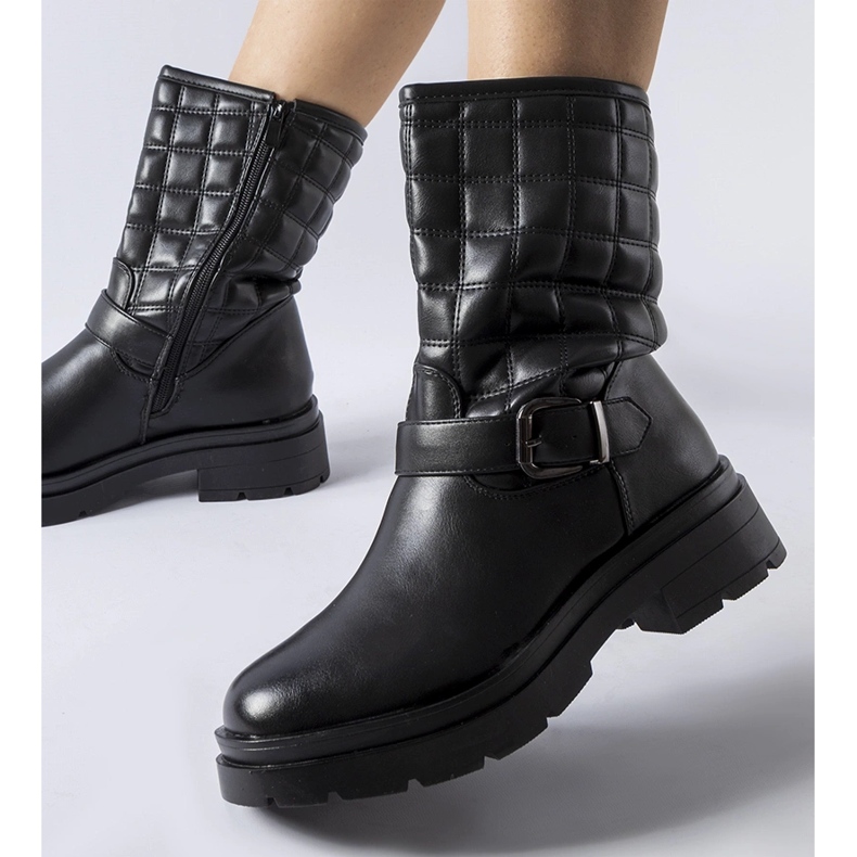 Botins acolchoados pretos Bluffs 1