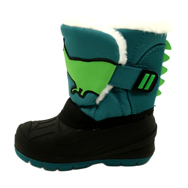 Botas de neve com isolamento infantil Befado 160X016 pretas e verdes 2
