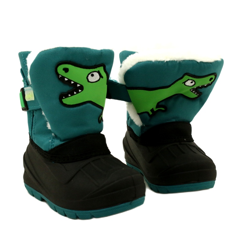 Botas de neve com isolamento infantil Befado 160X016 pretas e verdes 5