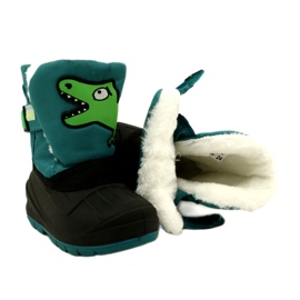 Botas de neve com isolamento infantil Befado 160X016 pretas e verdes 4