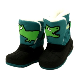 Botas de neve com isolamento infantil Befado 160X016 pretas e verdes 3