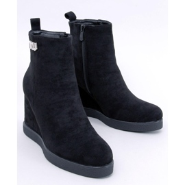 Rochelle Botins pretos com cunha 1