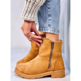 Bota rasa Kallen Camel castanho 1