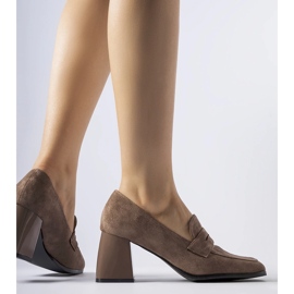 Sapatos marrons com salto Mill envernizado castanho 1