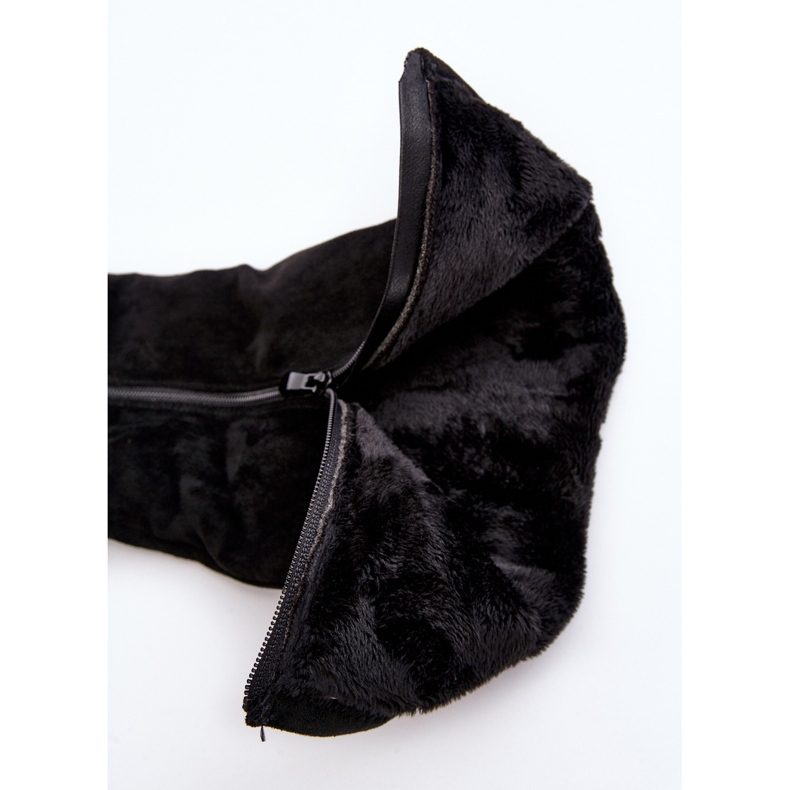 Botas femininas de camurça na plataforma S.Barski, pretas preto 1