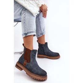 Botas Chelsea femininas isoladas com salto plano, Blue Myrine azul 1