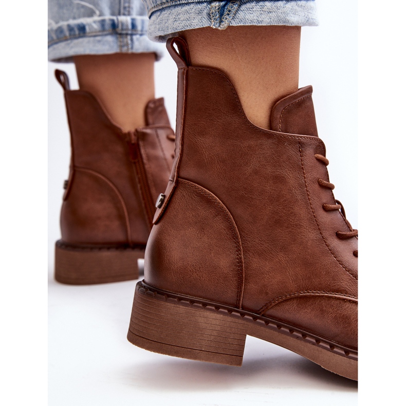 Botas rasteiras clássicas femininas marrom Ballisa castanho 1 Botas rasteiras clássicas femininas marrom Ballisa castanho 1