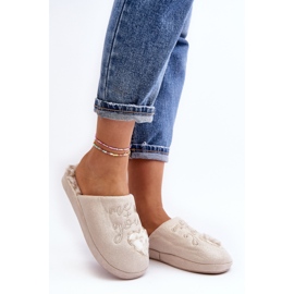 Chinelos Geraja femininos bege brilhantes 1