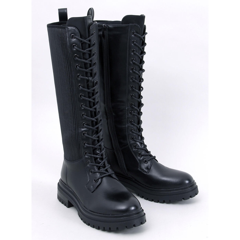 Botas Eddies pretas com parte superior flexível preto 1
