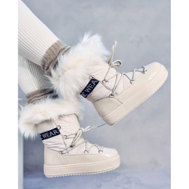 Botas de neve de pele bege Kendals 2