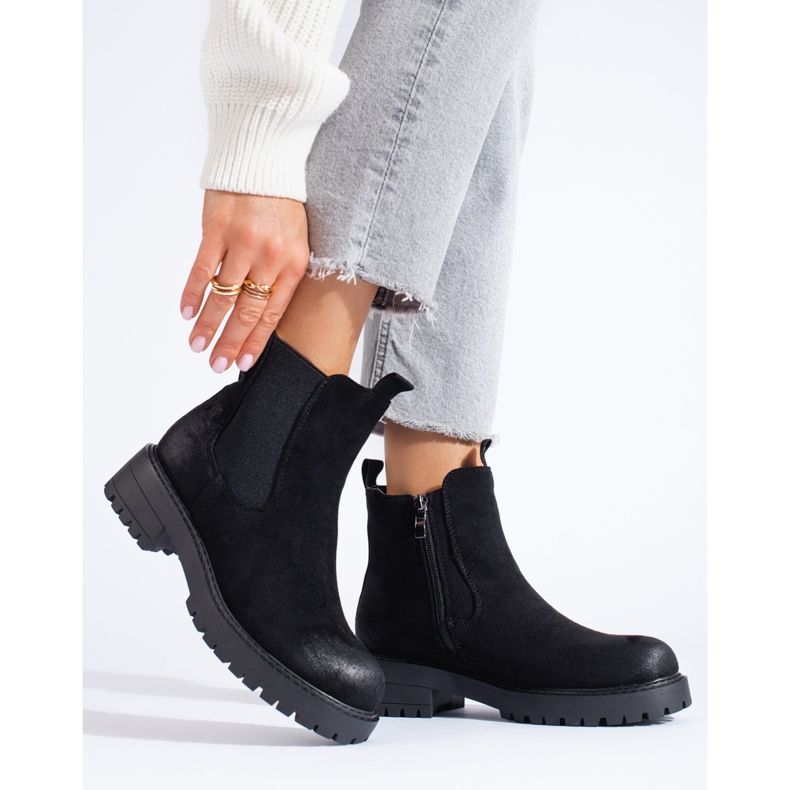 Botas Chelsea de mulher Shelovet pretas preto 1