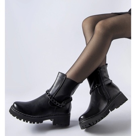 Botins pretos com isolamento e corrente Tiziano 1