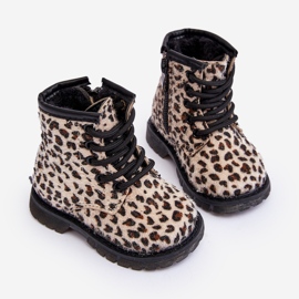 Botas infantis isoladas com zíper, bege goopy 2