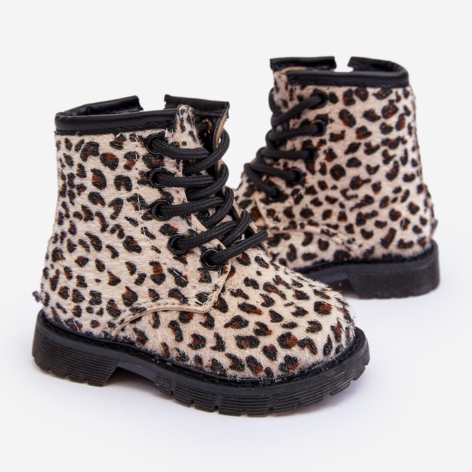 Botas infantis isoladas com zíper, bege goopy 1