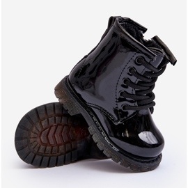Botas infantis lacadas com zíper preto Tibbie 2