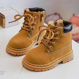 Botas infantis com zíper Camel Bansi Trapper castanho 1