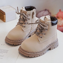 Botas infantis Trapper Bege Bansi com zíper 1