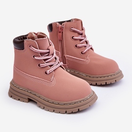 Botas Trapper infantis Bansi rosa com zíper 1