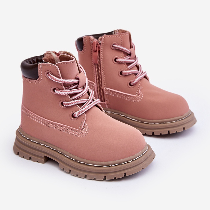 Botas Trapper infantis Bansi rosa com zíper 1