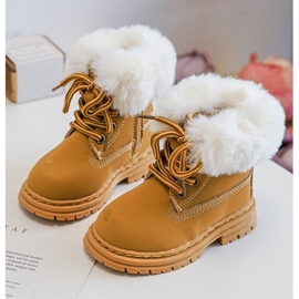 Botas infantis Trappers com zíper e pele camelo Gerande castanho 1