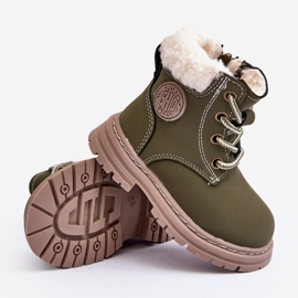 Zilelone Marialee Botas infantis com zíper e pele de carneiro verde 1