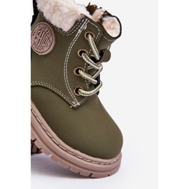 Zilelone Marialee Botas infantis com zíper e pele de carneiro verde 2