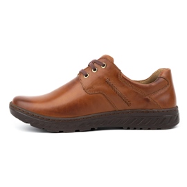 KOMODO Sapatos de couro masculino casual 923k marrom castanho 1