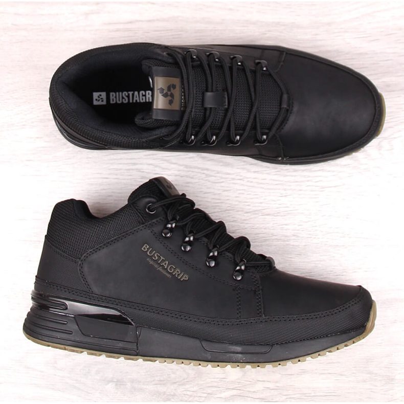 Sapatos masculinos de couro preto, tênis Cruiser Bustagrip 2
