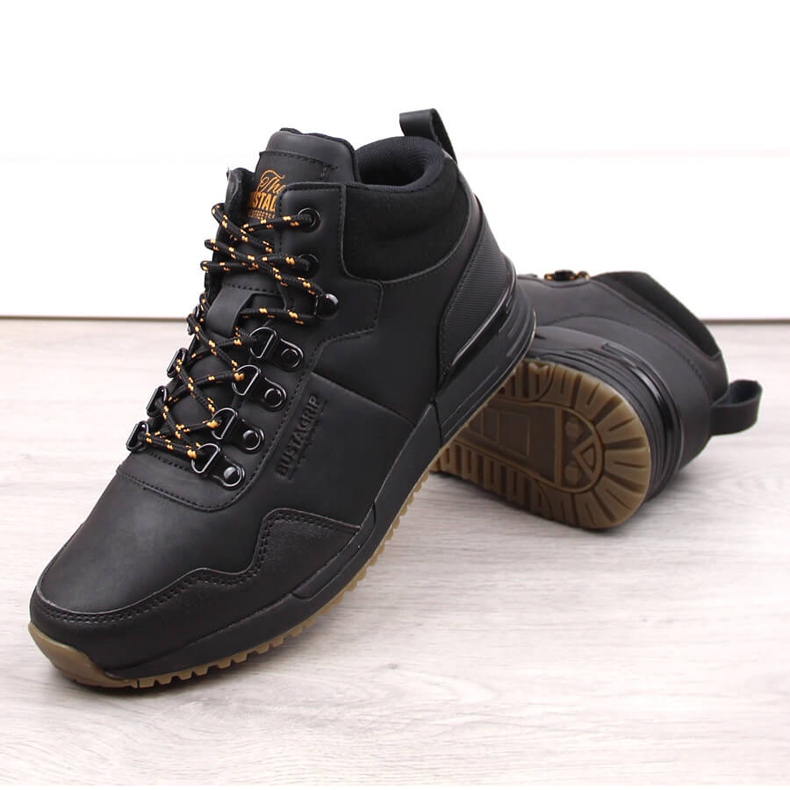 Sapatos de couro preto para homens Jogger Pro Bustagrip 1