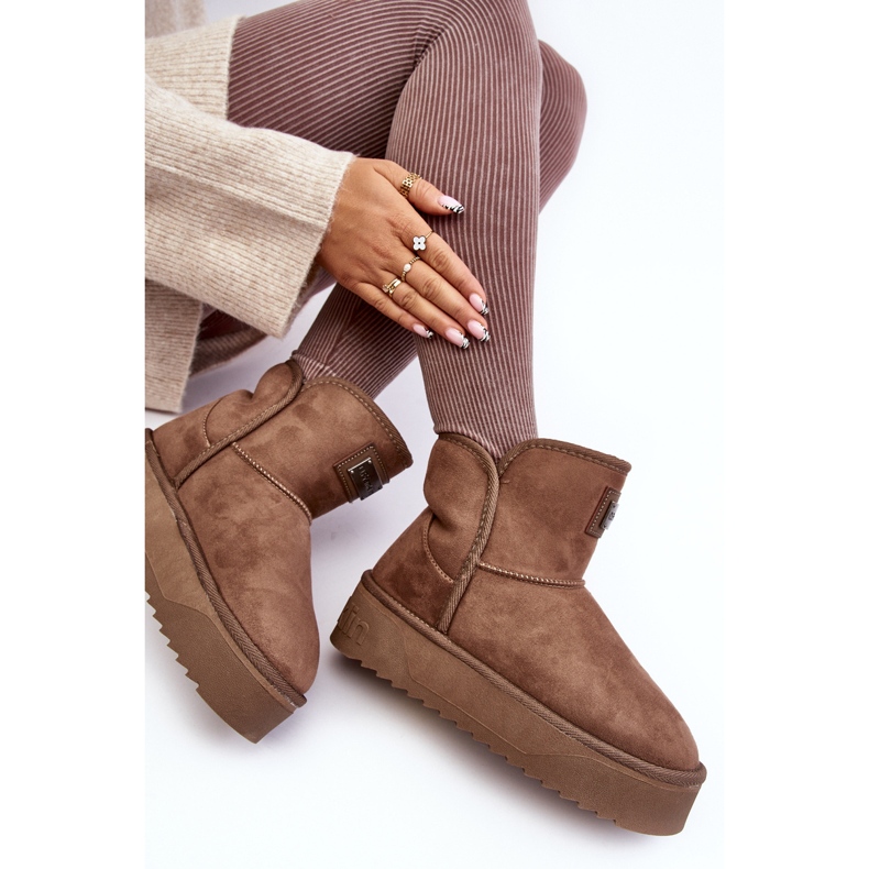 Botas de neve com plataforma impermeável vegana D.Franklin DFSH371004 Bege Escuro 2