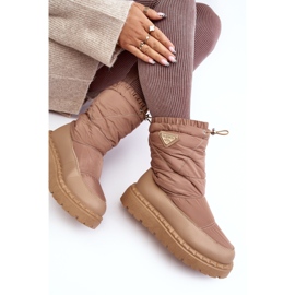 Botas femininas de neve com sola grossa, bege escuro Lureta 2