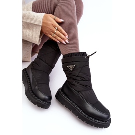 Botas femininas de neve com sola grossa, Lureta preta preto 2