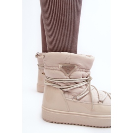 Botas femininas de neve com plataforma e cadarço Bege Fleure 2 Botas femininas de neve com plataforma e cadarço Bege Fleure 2