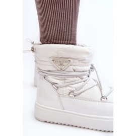 Botas femininas de neve com plataforma e cadarço, Fleure Branca branco 1