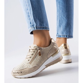 Sapatos de couro vazados Jazzar bege 1