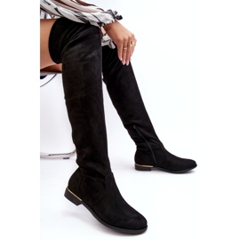 Super Me Botas femininas acima do joelho com salto plano, Bikka preta preto 4 Super Me Botas femininas acima do joelho com salto plano, Bikka preta preto 4