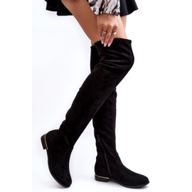Super Me Botas femininas acima do joelho com salto plano, Bikka preta preto 1 Super Me Botas femininas acima do joelho com salto plano, Bikka preta preto 1