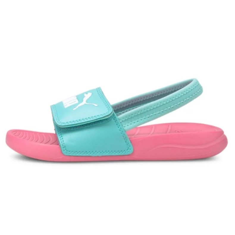 Sandálias infantis Puma Popcat 20 Backstrap Ac rosa 380555 08 azul 1