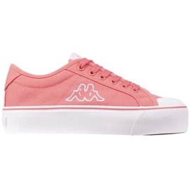Sapatos femininos Kappa Boron Low Pf rosa e branco 243162 2210 1